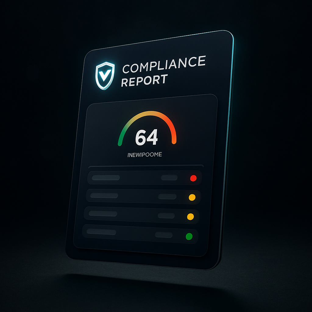 Compliance-Report mit Ampel, Score und Befunden